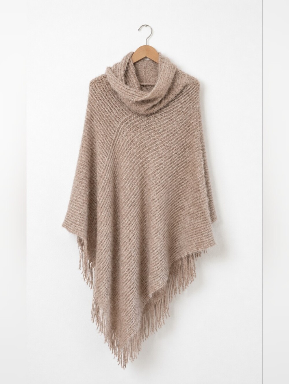 Signature Cozy Knit Poncho with Fringe